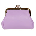 Julia Buxton Women's Lilac Pebble Vegan Leather Triple Frame Coin Purse