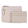 Women's RFID Blocking 4-Pocket Vegan Leather Card Coin Case - White