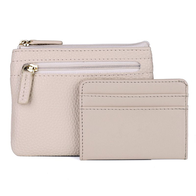 Women's RFID Blocking 4-Pocket Vegan Leather Card Coin Case - White
