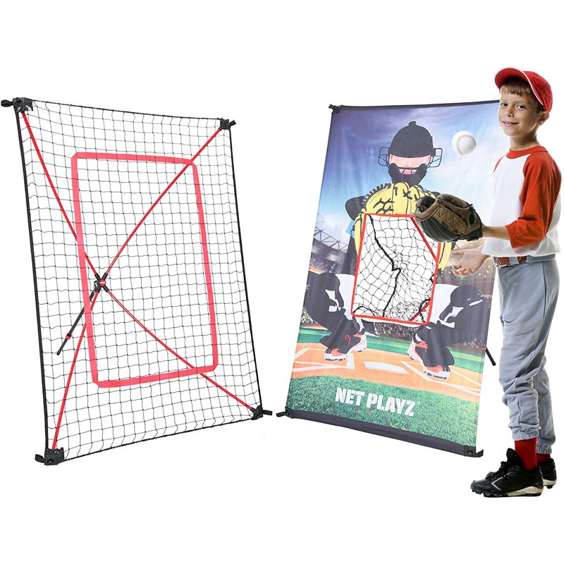 Junior Baseball Softball Pitching Trainer Combo Rebound Net & Target Panel