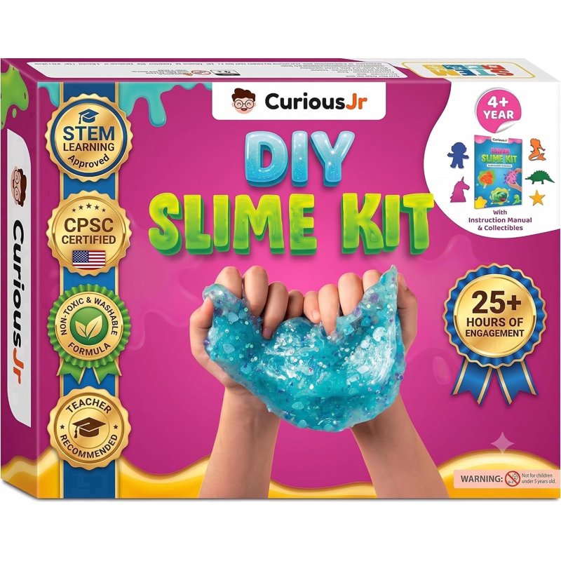 Kids Slime Making Kit with Glitter, Confetti & Molds – 15+ Activities for Ages 4+