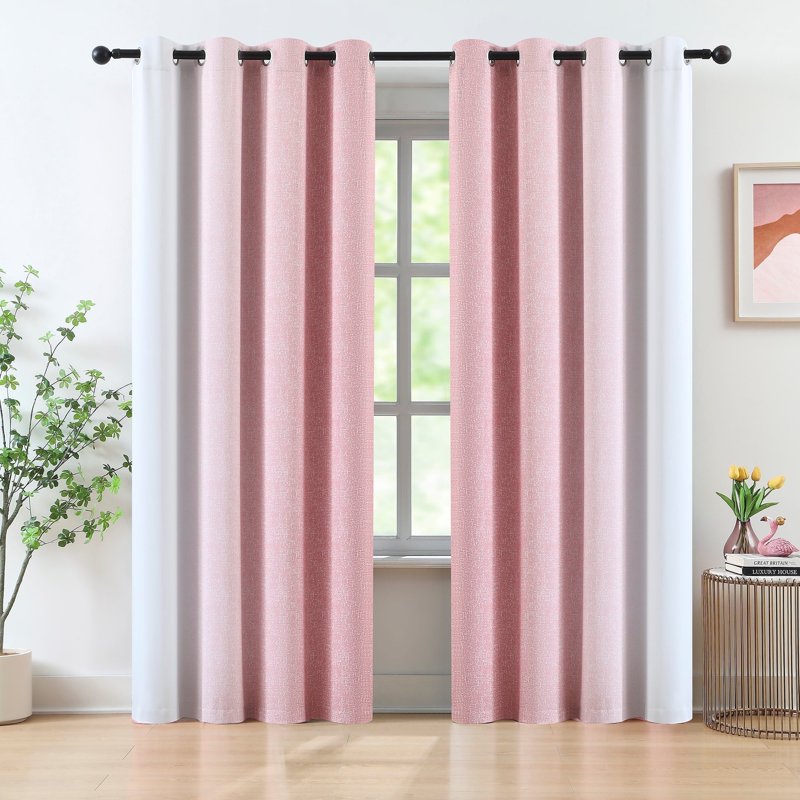 Blackout Curtains with Ombré Gradient Design, Triple Weave, Grommet Top, Heat & Light Blocking
