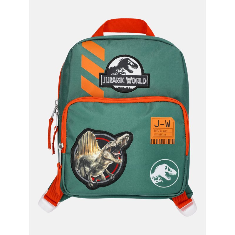 Kids Jurassic World Mini Backpack 10-inch School Bag with Dinosaur Patches