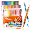 Water-Based Acrylic Paint Markers Set - 30 Vibrant Colors for Crafts & Surfaces