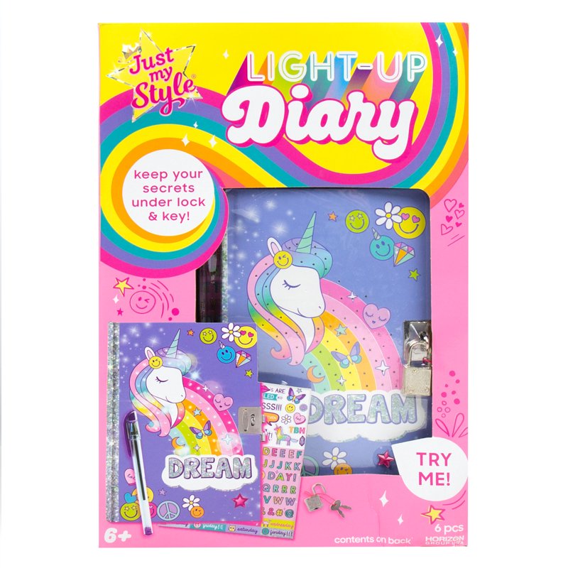 Light-Up Diary for Girls and Kids with Lock, Keys & Pen - Ages 6+