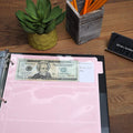 Letter Size Currency Holder Binder - Transparent Organizer for Bills and Checks