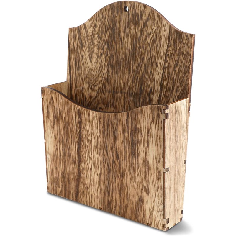 Wood Wall Magazine Rack - Rustic Wall Mount Mail & File Organizer - 11.6 x 8.7 in