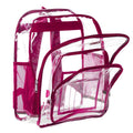 Unisex Clear PVC School Backpack 17 Inches with Heavy Duty Zippers & Side Mesh Pockets