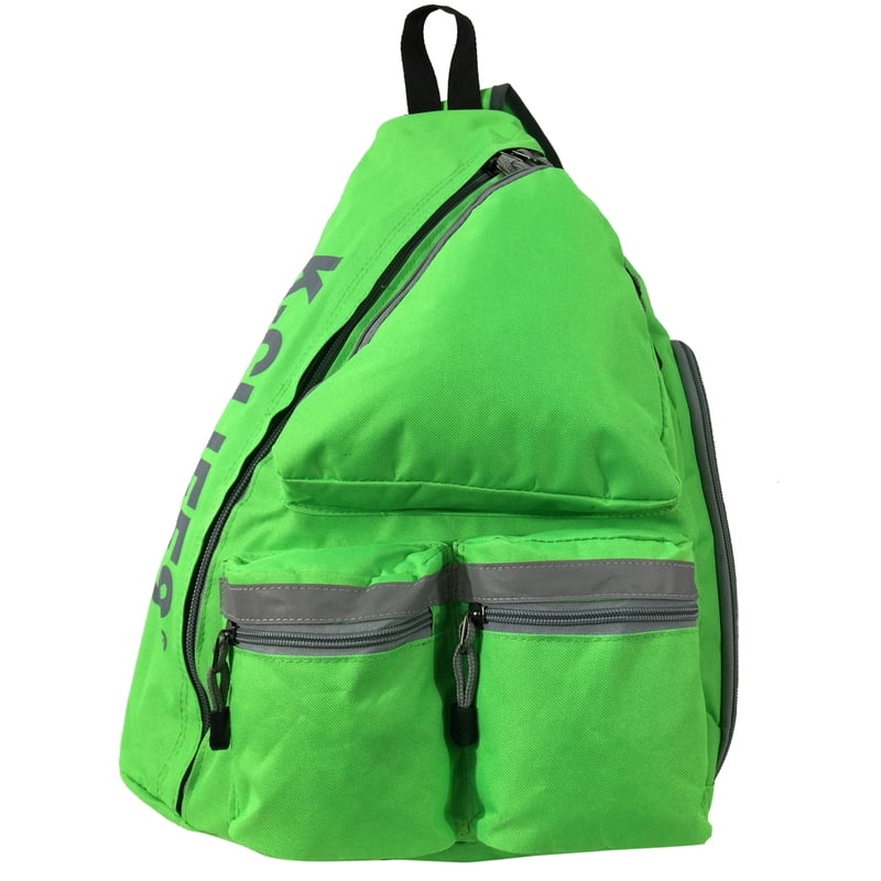 Unisex Reflective Sling Backpack Bright Green - Student Daypack, 19 Inch