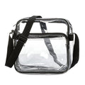 Unisex Clear PVC Shoulder Bag 8 Inch Stadium Approved Waterproof Handbag with Adjustable Strap