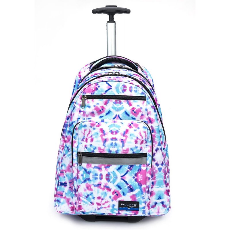 Heavy Duty Rolling School Backpack with Wheels & Organizer - Pastel, Unisex