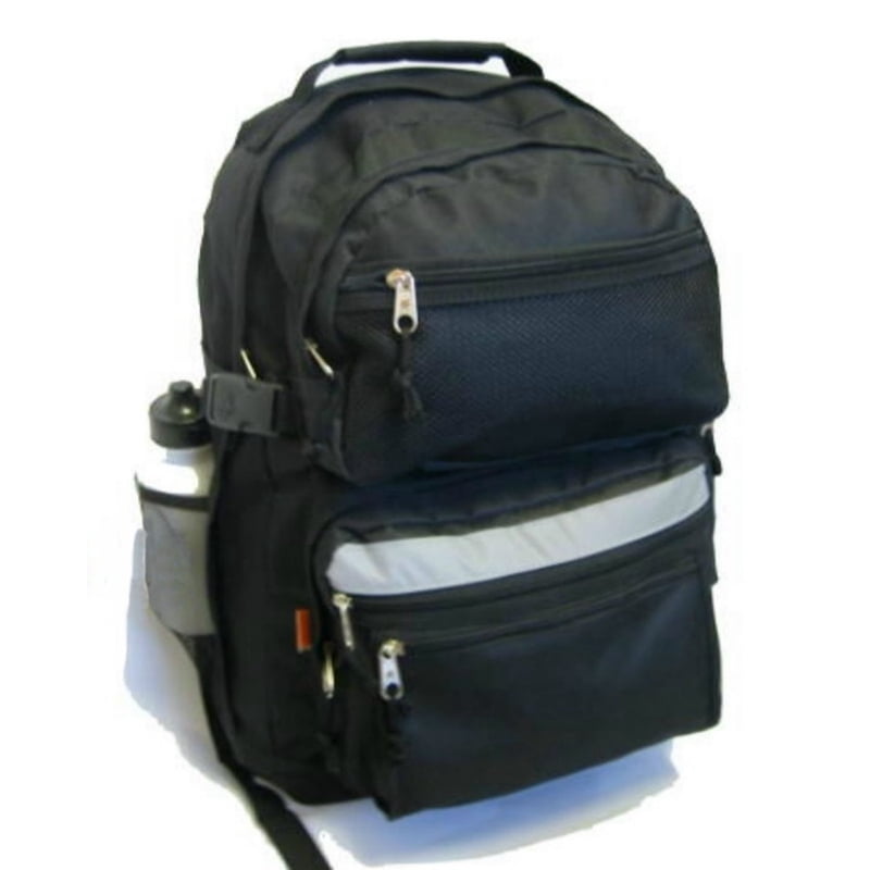 Large Unisex 19-Inch School Backpack with Water Bottle Holder & Pockets