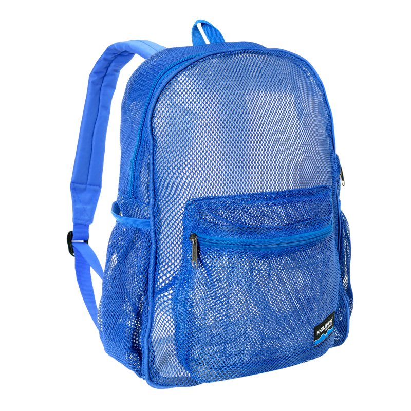 Unisex Mesh Backpack Student Bookbag Large Zipper School Daypack - Royal Blue