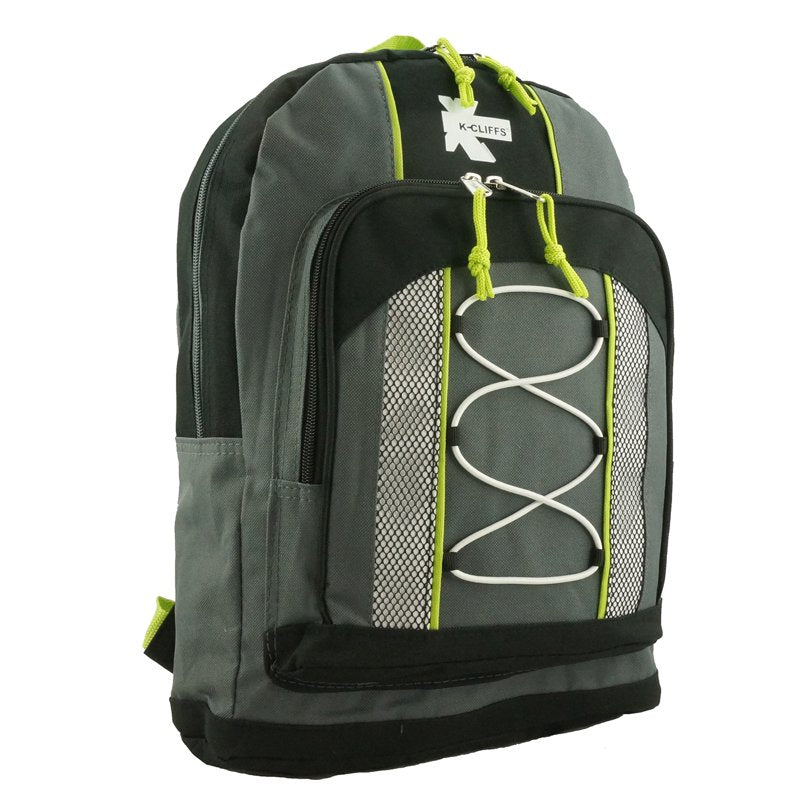 Lightweight Unisex 15-Inch School Backpack with Bungee Compression - Water Resistant Travel Daypack