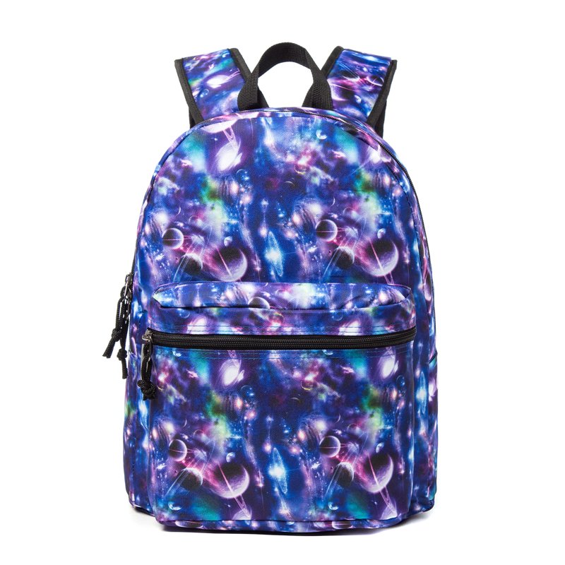 K-Cliffs 18'' Galaxy Printed Backpack Galaxy 25 Pieces Unisex 100% Polyester Laptop Daypack