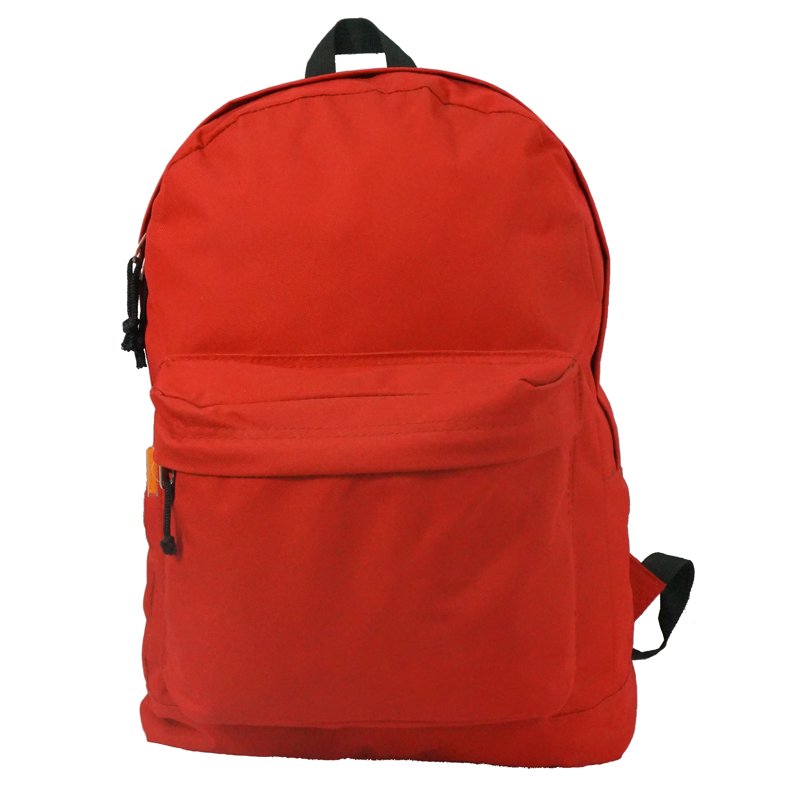 Unisex 18-Inch Padded School Backpack with Adjustable Shoulder Straps - Red