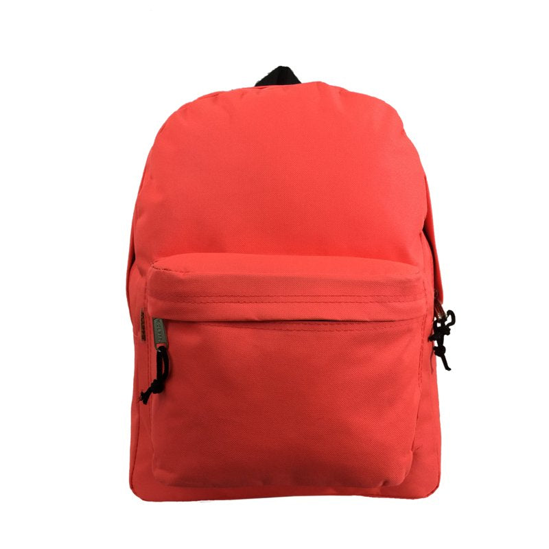 Unisex 16-Inch School Backpack with Double Zipper & Padded Straps - Multiple Colors