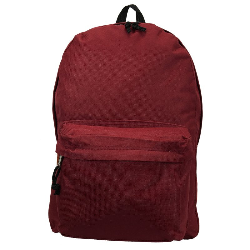 K-Cliffs 18" Classic School Backpack/Daypack - Burgundy Red, Maroon