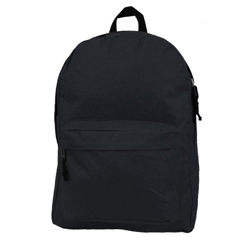 K-Cliffs Unisex Classic 18" School Backpack, Padded Shoulder Strap, Black, Polyester