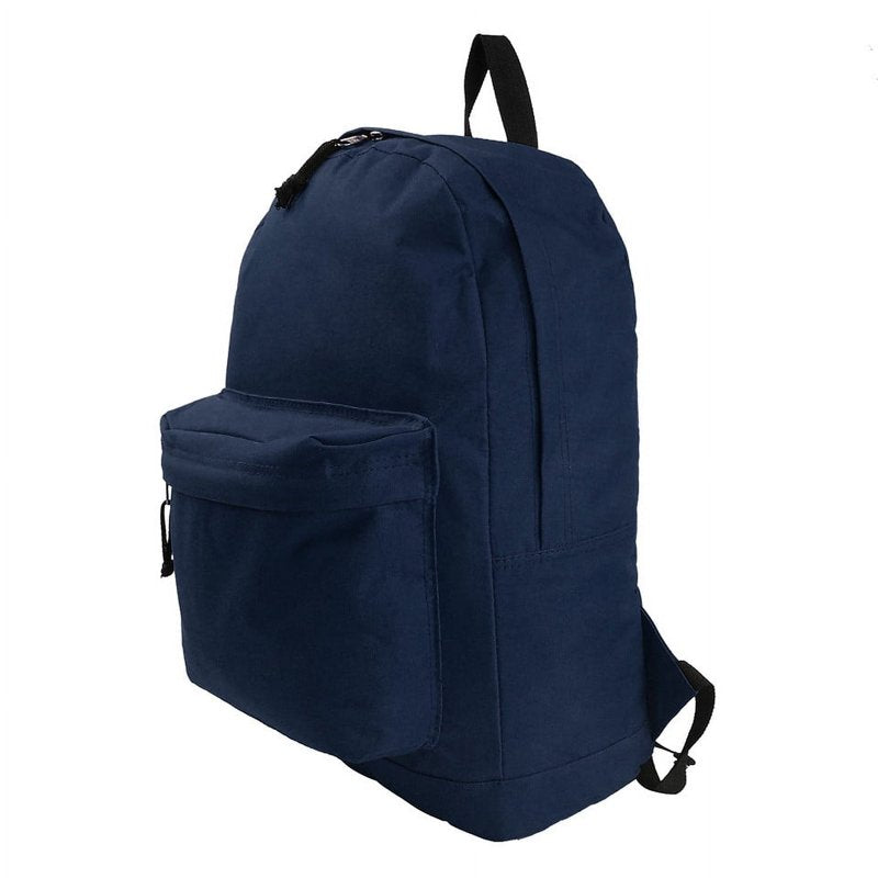 Unisex 18-Inch School Backpack with Curved Shoulder Straps - Navy, Teen & Adult