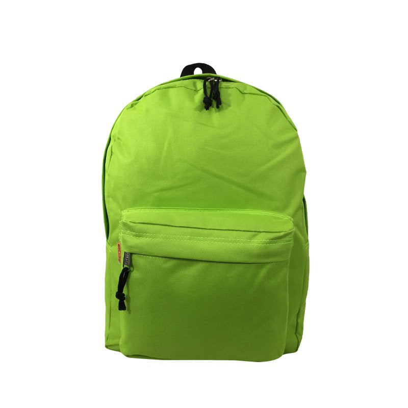 Unisex 16-Inch School Backpack Fluorescent Green Polyester Durable & Spacious