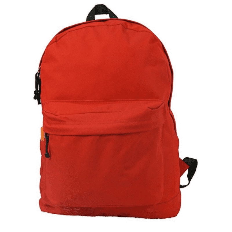 Unisex 18-Inch School Backpack with Double Zipper & Padded Straps - Red or Black