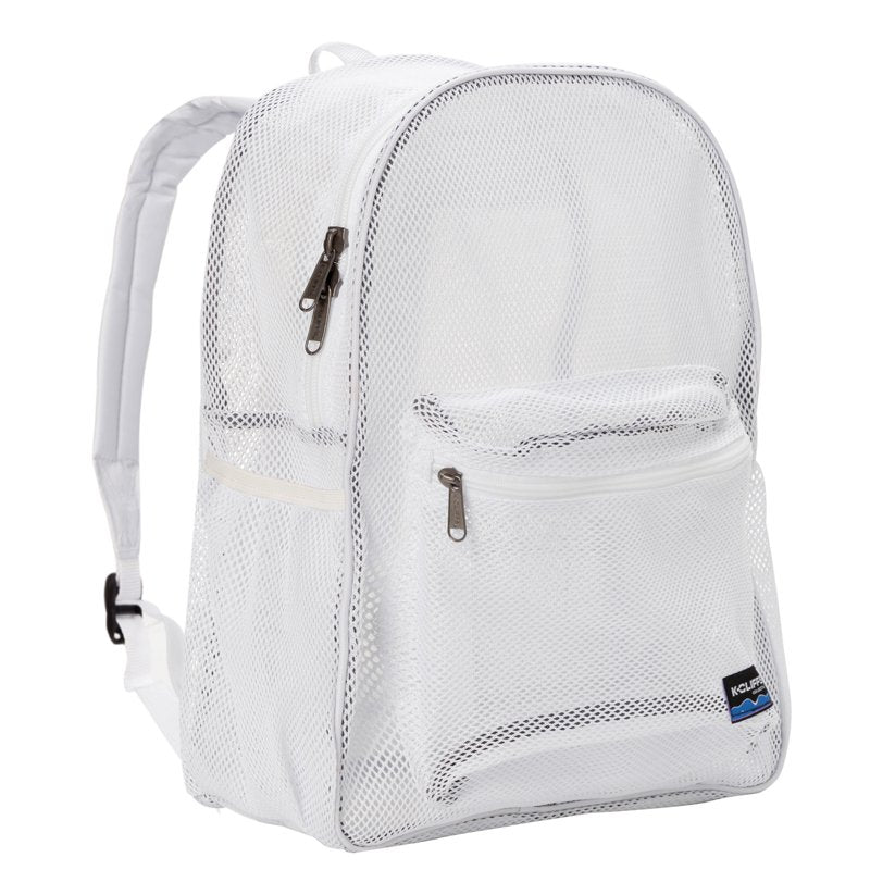 Heavy Duty Mesh Backpack - Unisex School Student Bookbag with Zippered Compartments
