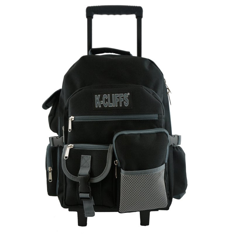 Heavy Duty Large Rolling School Backpack with Wheels - Unisex, Water-Resistant Polyester