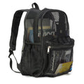 Unisex Mesh School Backpack with Large Zipper & Side Pockets - Black, Navy, White, Royal