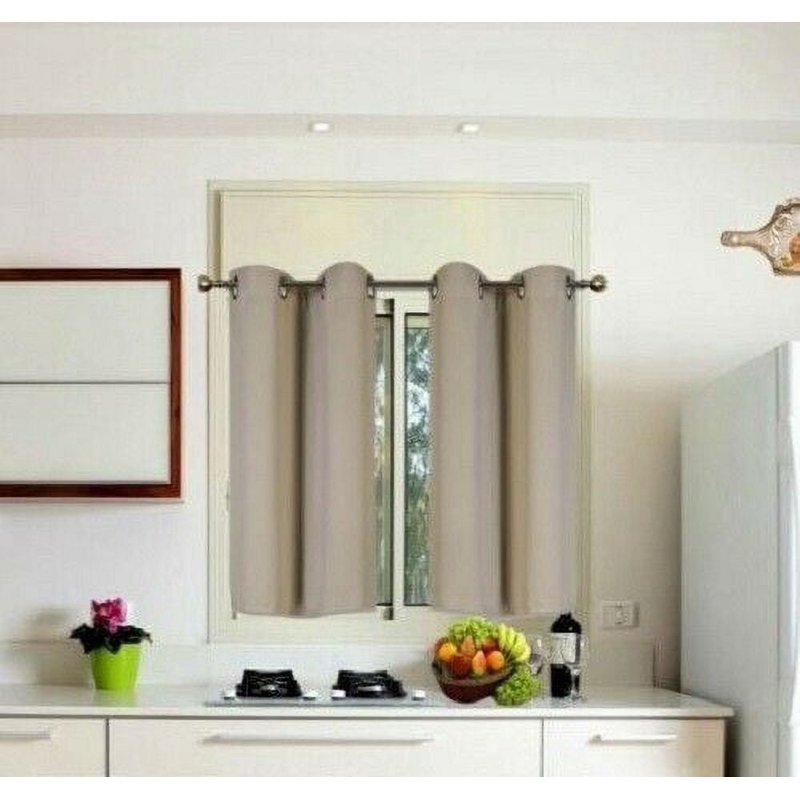 (K54) Blackout Window Curtain Panel - Grommet Top, Unlined, 28x54 Inches