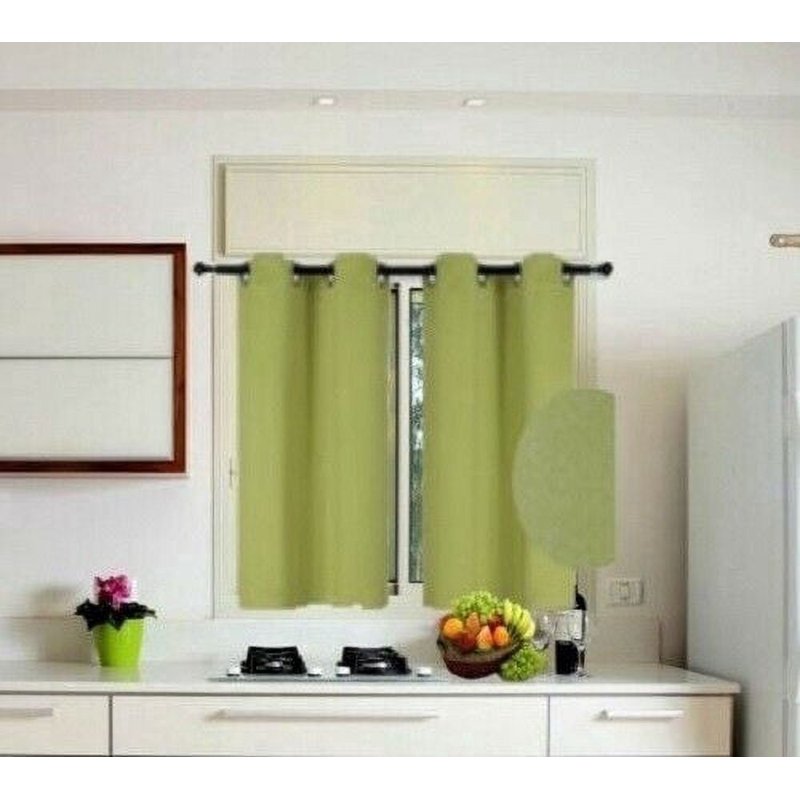 (K54) Aqua Blue Blackout Window Curtain Panel - Unlined Grommets Size 28x54