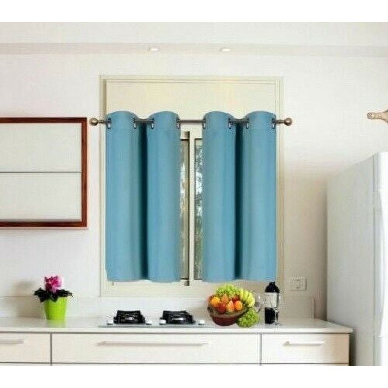 (K54) Slate Blue 1 Panel Grommet Window Curtain Blackout Unlined 28x54 Inches