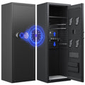 10-12 Gun Safe with Fingerprint & Quick Access Rifle Storage, Removable Shelf