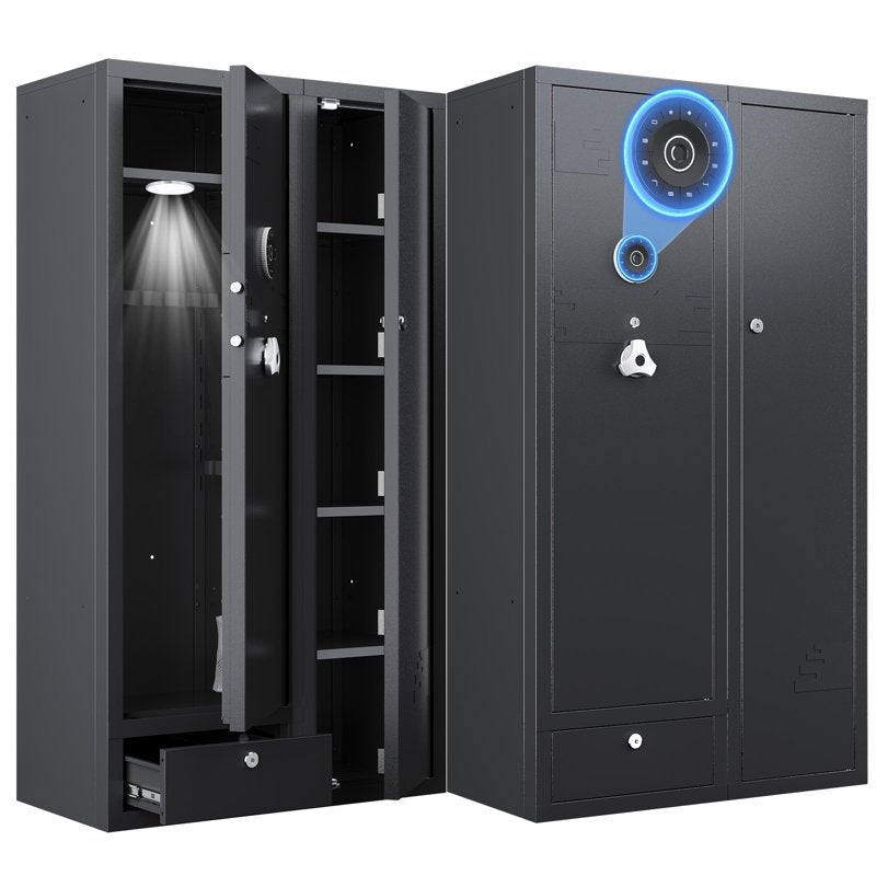 15-20 Rifle Gun Safe with Digital Keypad, Unassembled Steel Cabinet, Adjustable Rack