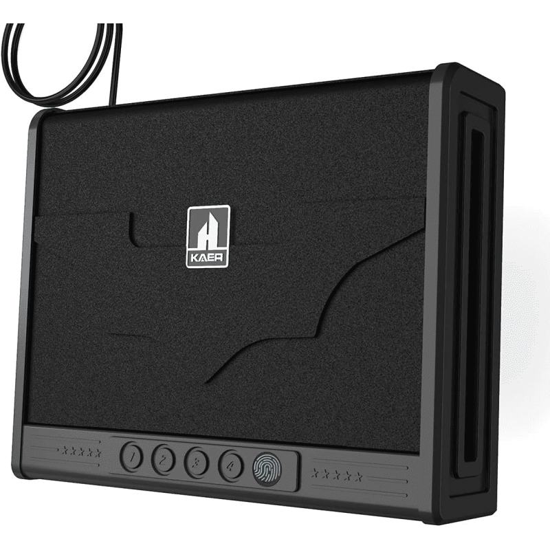 Biometric Pistol Safe with Digital Keypad - Quick-Access Handgun Security for Home Car Nightstand
