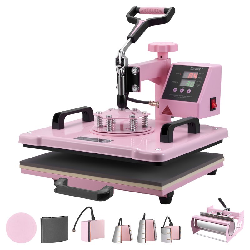 12x15 Inch Heat Press Machine with 8-in-1 Transfer Tool for T-Shirts Mugs Hats Plates