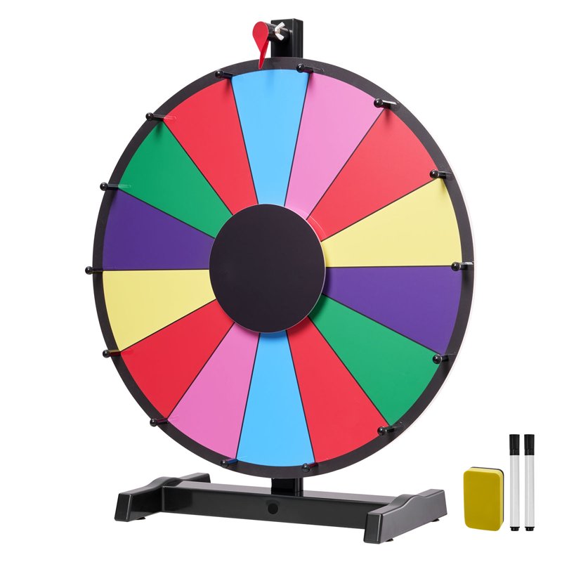 18-Inch Spinning Prize Wheel with Stand for Events & Activities - Colorful 14-Slot