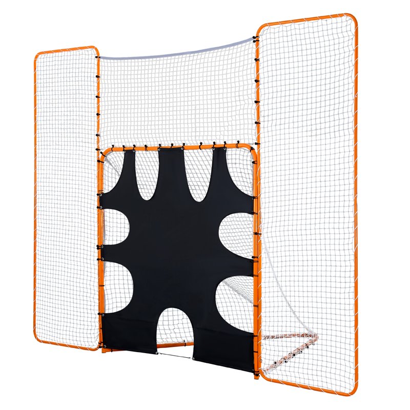 12x9 ft Lacrosse Goal with Backstop and Target - Practice Nets for Youth and Adults