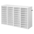 Wooden Literature Organizer with Adjustable Shelves for Office & Home
