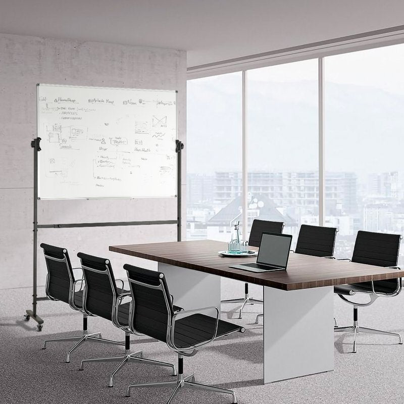 48x32 Inch Double-Sided Magnetic Whiteboard with Mobile Stand
