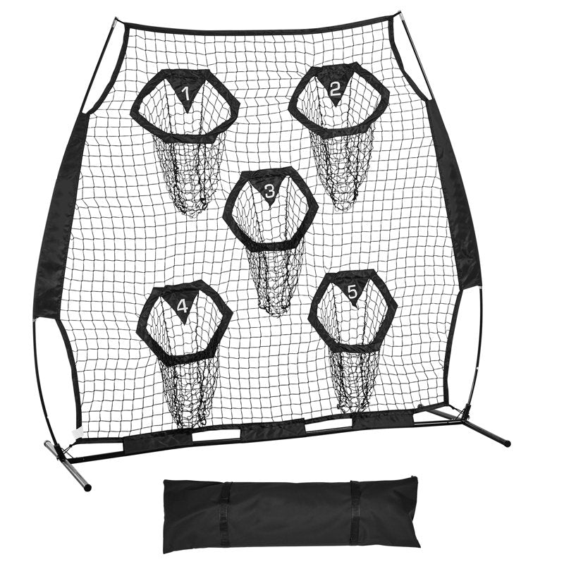 Football Practice Net with Targets and Carry Bag - 6x6 ft Training Aid