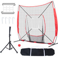 7x7 ft Baseball Softball Practice Net with Batting Tee & Carry Bag