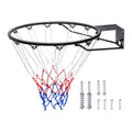 18-Inch Indoor Outdoor Wall or Door Mount Basketball Rim with Net and Twin Spring