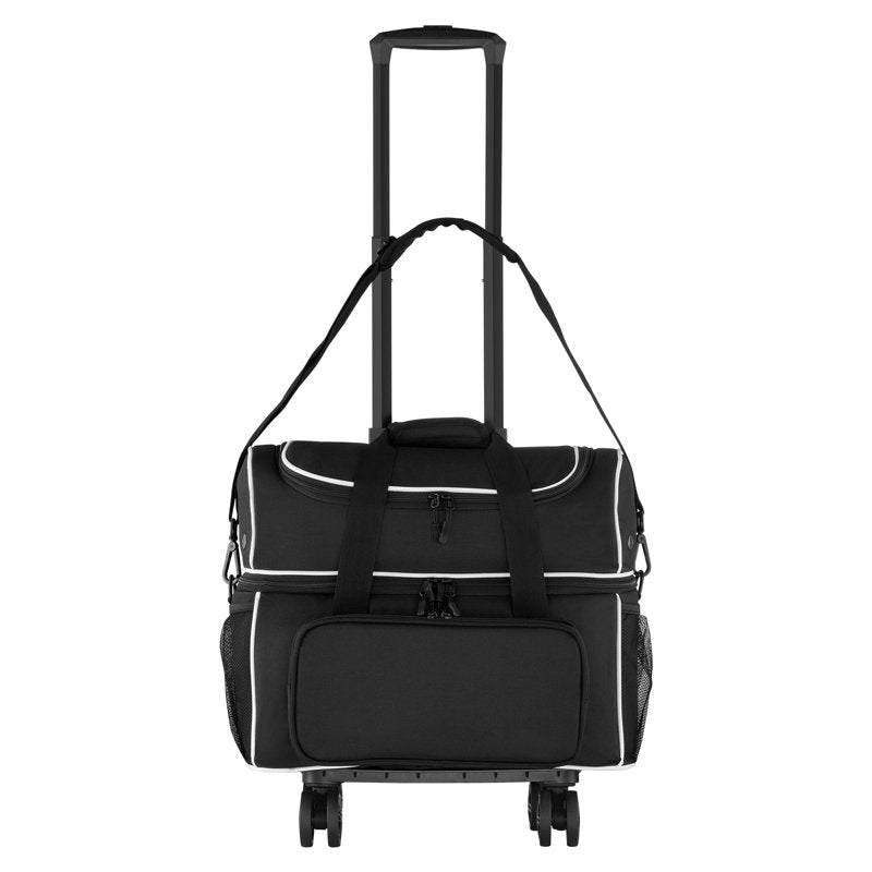 Bowling Ball Bag with Wheels Holds 2 Balls Shoe Compartment & Accessory Pocket