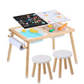 Children's Exploration Desk and Seating Set - Indoor Outdoor Sand Water Play Station with Storage