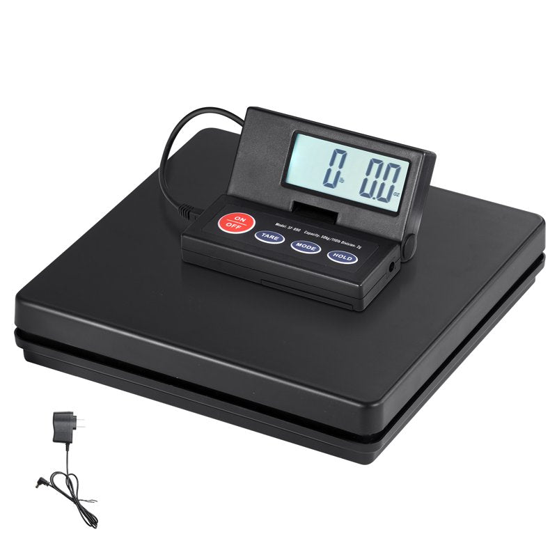 Digital Shipping Scale 110 lbs with Tare Hold Adjustable LCD Parcel Weigher