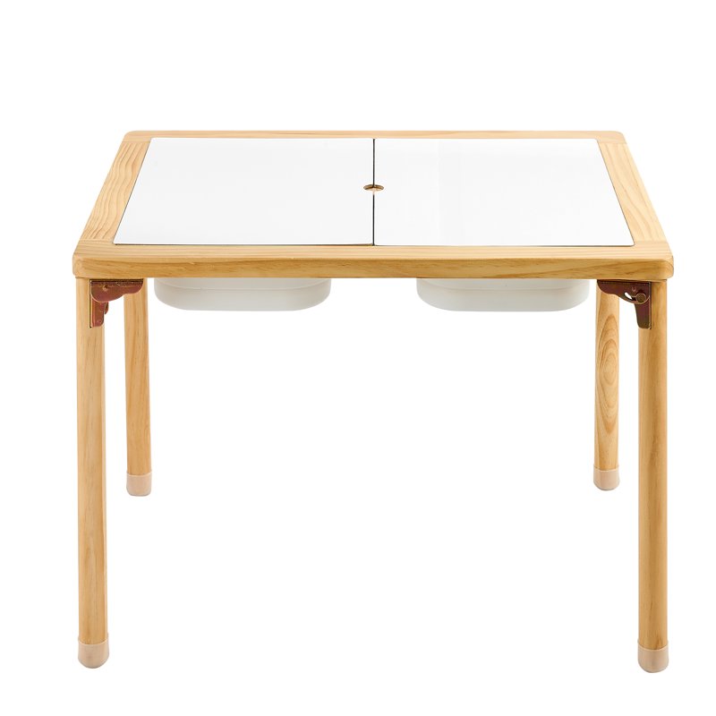 Foldable Wooden Sensory & Activity Table for Kids with Dual-Sided Board, Storage & Non-Slip Feet