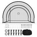 Portable Baseball Batting Cage 19.9x12 ft HDPE Steel Frame Backyard Training