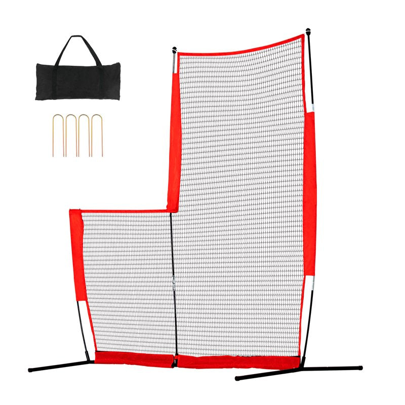 Portable Baseball & Softball Safety Net with Carrying Case - 7x7 ft Pitching Screen