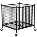 Sports Ball Storage Cart with Elastic Bands - Mobile Basketball & Equipment Organizer